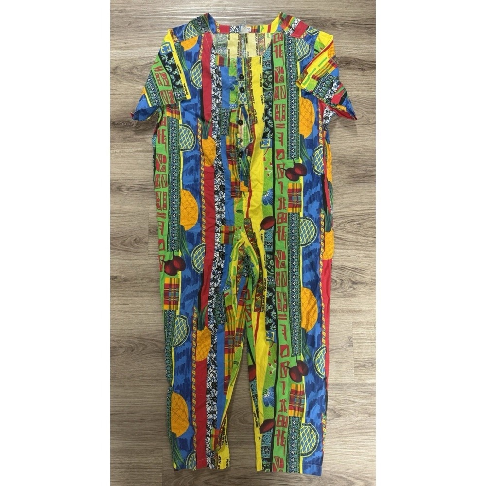Vintage 80s Naf Naf Paris Jumpsuit Multicolor coveralls Incredible Pattern